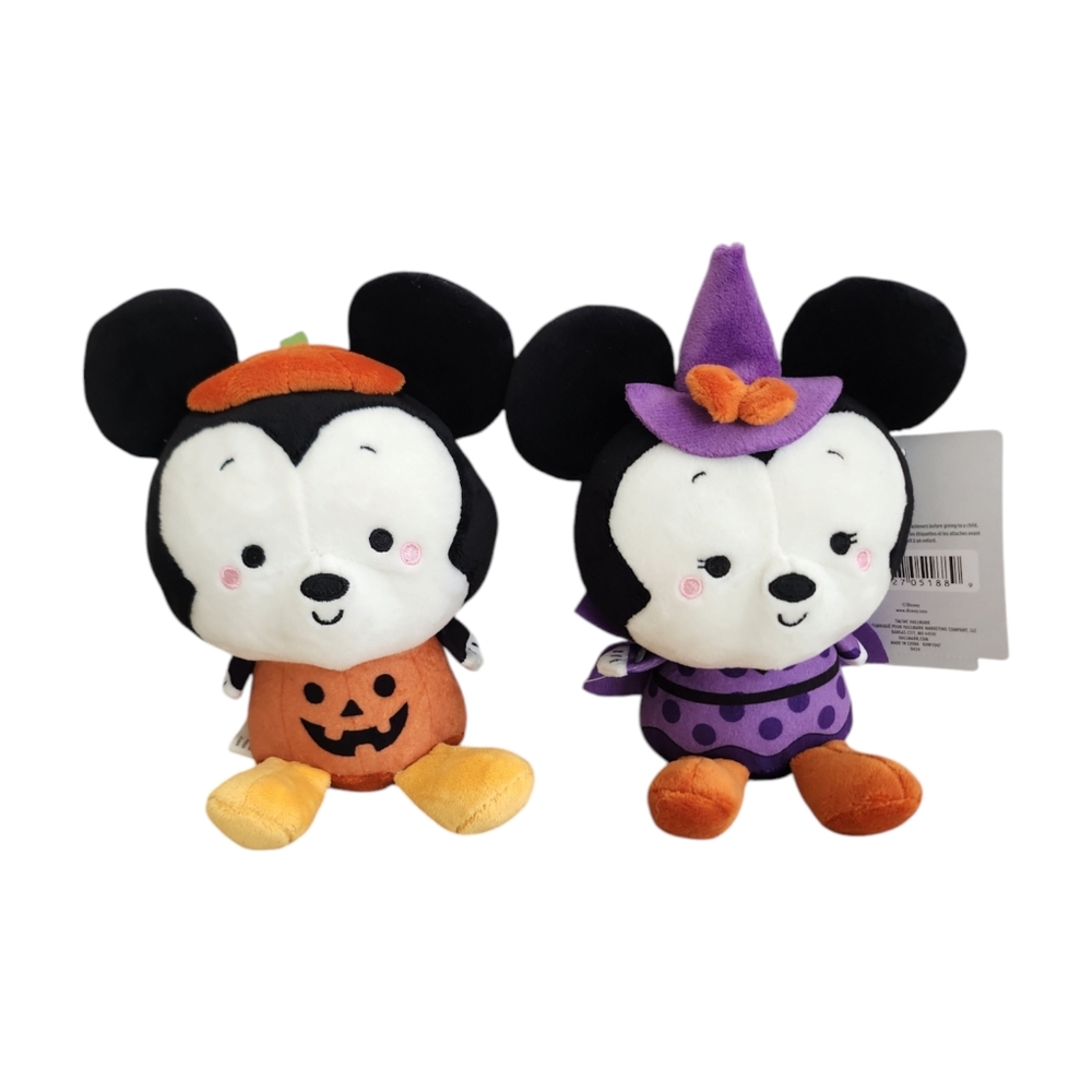NWT Disney Halloween Mickey and Minnie Magnetic Plush Set